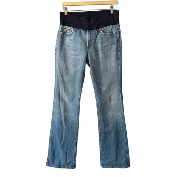 7 For All Mankind A Pea In The Pod Maternity Boot Cut Flare Jeans Size 31 - Picture 2 of 7